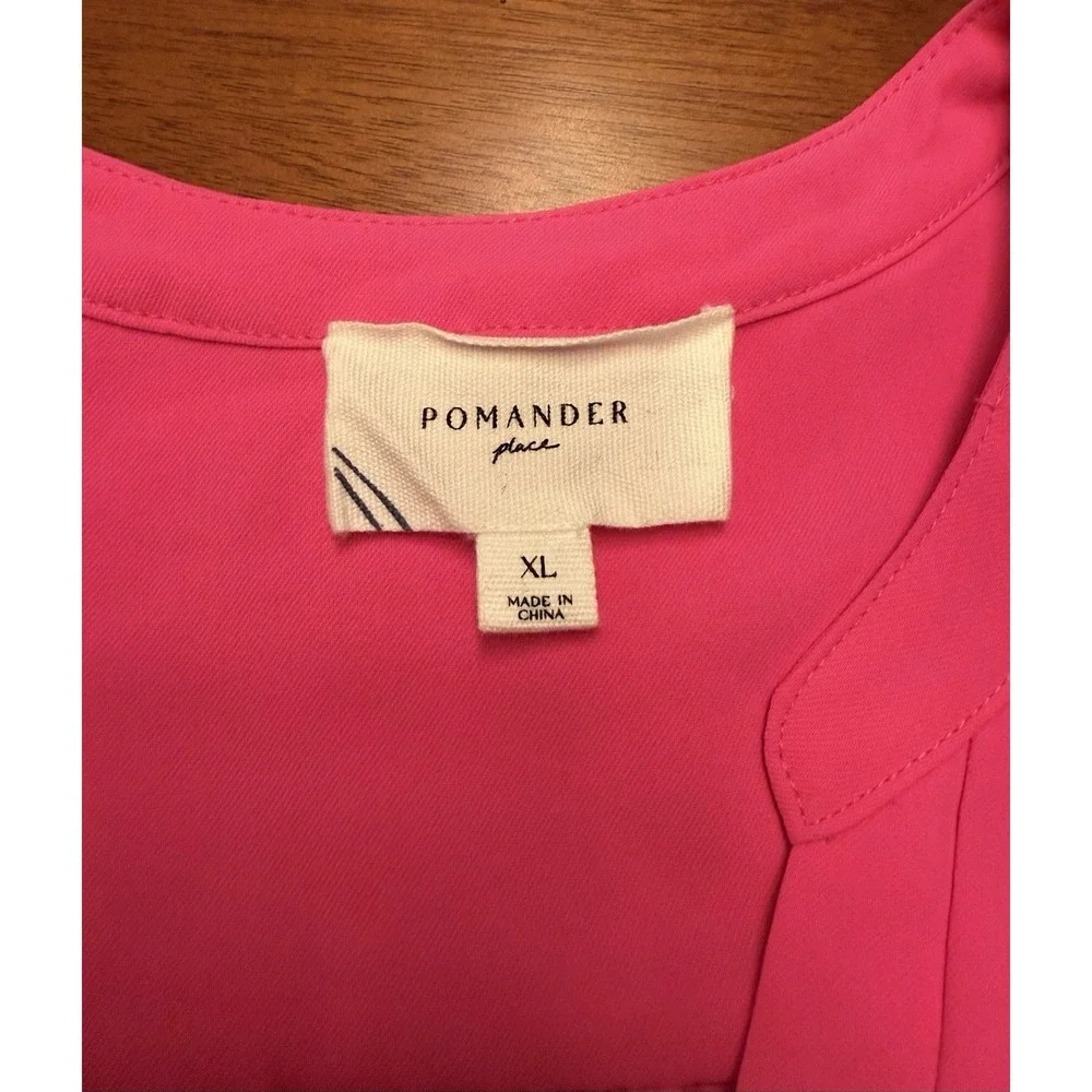 Tuckernuck POMANDER PLACE Kenzo Dress XL Electric Pink Tiered Long Sleeve Shift - Picture 3 of 10